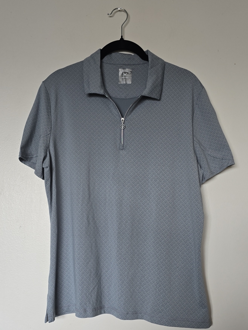 CALLAWAY WOMENS Grey  Short-Sleeve Zip Polo Golf